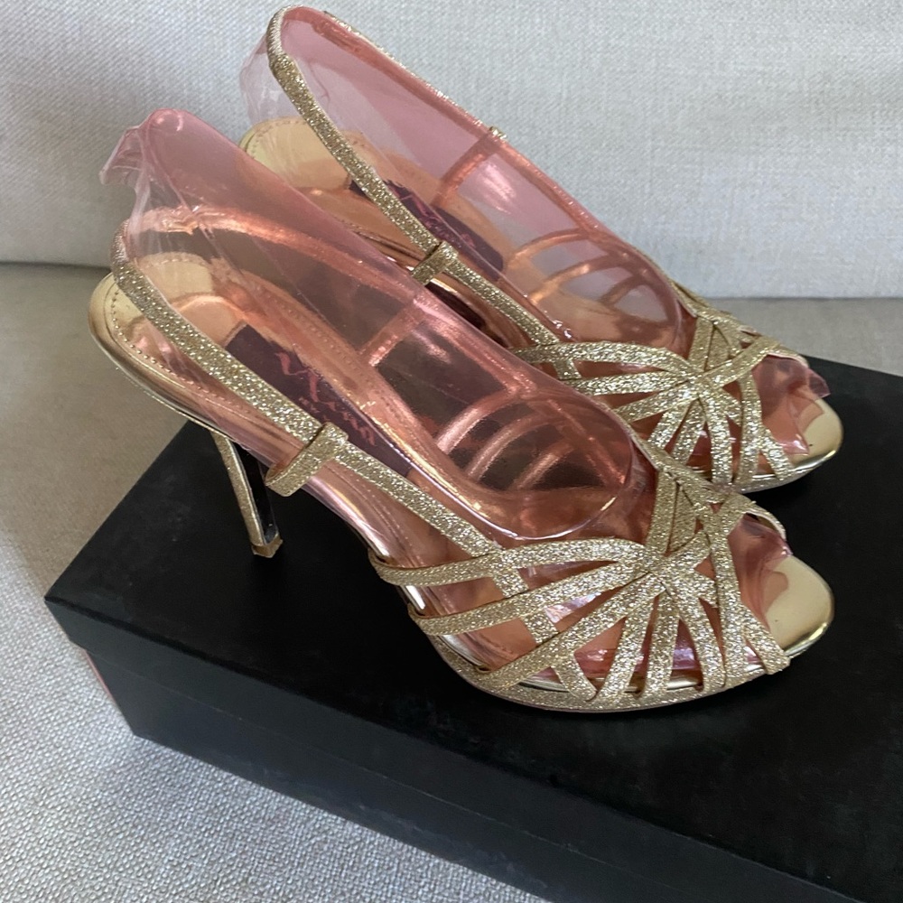 Nina Gold Strappy Heels